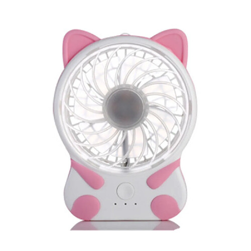 Ventilateur de Refroidissement Muet de Forme de Chat de Dessin Animé de Chargement USB de Bureau Portable 3 Vitesses (Rose)