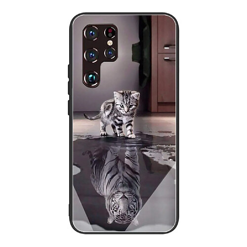 Coque en TPU anti-rayures, antichoc chat et tigre pour votre Samsung Galaxy S22 Ultra