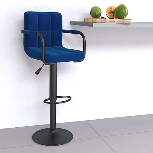 vidaXL Tabouret de bar Bleu Tissu