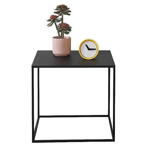 Table Console en Métal 50 x 55 x 55 cm Noir Mat [en.casa]