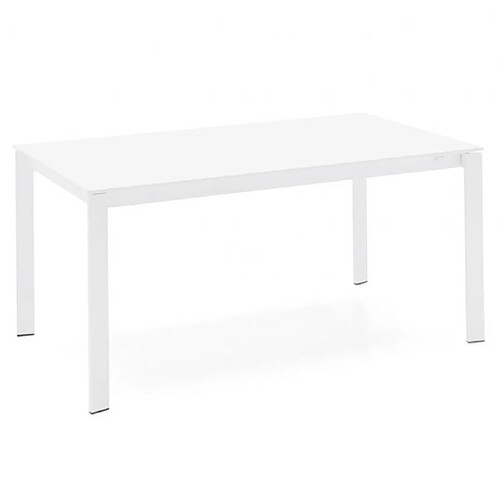 Inside 75 Table extensible 10 couverts EMINENCE 230 cm pieds métal plateau stratifié blanc