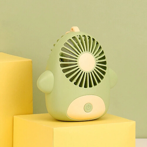 (Vert) Mini Ventilateur De Chargement Usb De Style Portable Avec Vent Fort Et Design De Dessin Animé Mignon