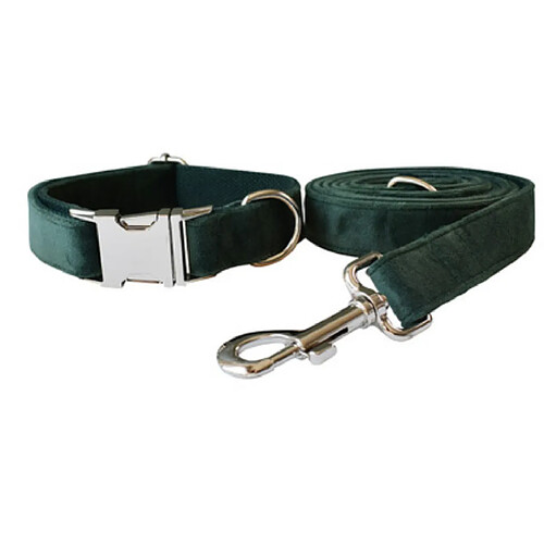 Universal 1pcs personnalisé animal de compagnie collier ajustable doux vert suède tissu chat chien col col col ceinture ensemble