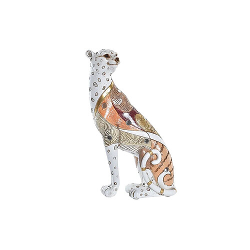 Figurine Décorative DKD Home Decor Orange Blanc Léopard Résine (15 x 8 x 25 cm)