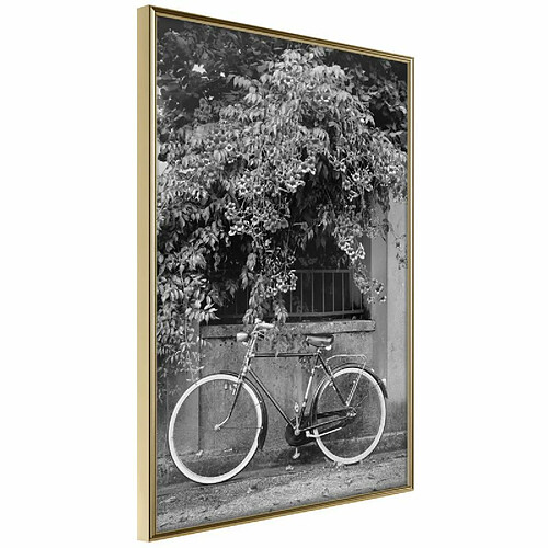 Paris Prix Affiche Murale Encadrée Bicycle with White Tires 40 x 60 cm Or