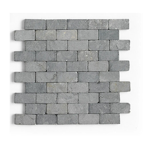 Pegane Carrelage mosaïque / plaque de mosaïque mur et sol en marbre naturel coloris gris mat - 30 x 30 cm