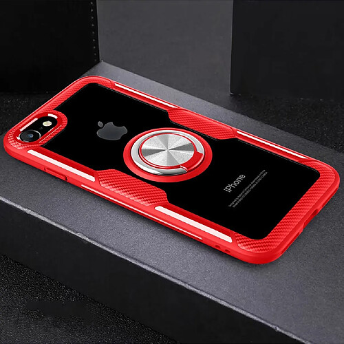 Coque en TPU avec béquille rouge/argent pour votre Apple iPhone SE (2nd Generation)/8/7