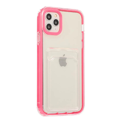 Coque en TPU anti-chute, antichoc avec porte-cartes rose pour Apple iPhone 13 6.1 pouces