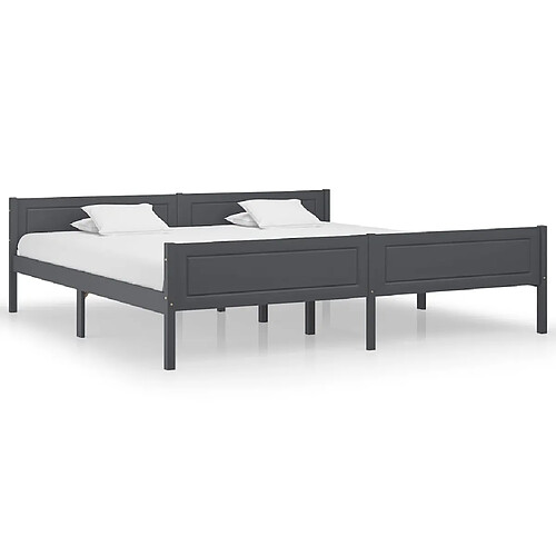 Maison Chic Lit adulte - Lit simple Cadre de lit,Structure du lit Contemporain Bois de pin massif Gris 200x200 cm -MN94214