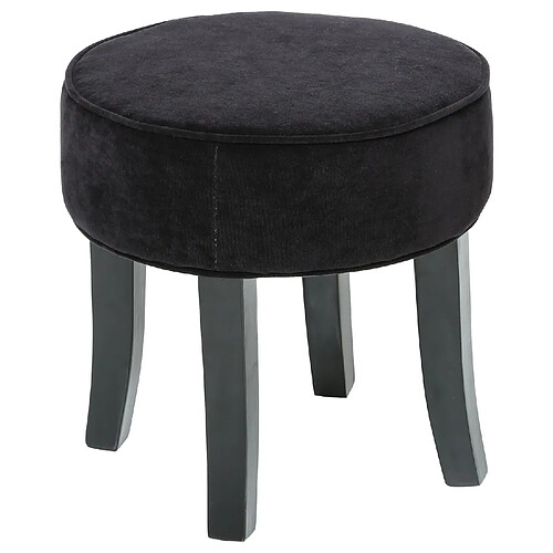 Atmosphera, Createur D'Interieur Tabouret Adriel - Velour - Noir