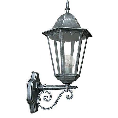 Fan Europe Lanterne de jardin Firenze 1 ampoule Aluminium,diffuseur Verre Argent,noir