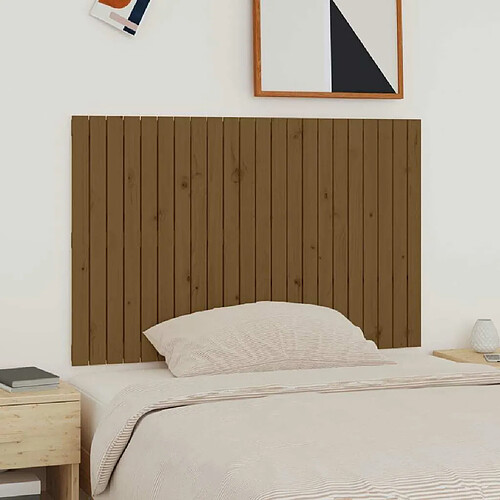 Maison Chic Tête de lit scandinave pour lit adulte,Meuble de chambre murale Marron miel 140x3x90 cm Bois massif de pin -MN65373