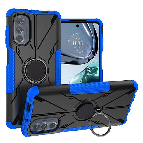 Coque en TPU anti-chute avec béquille pour votre Motorola Moto G62 5G - bleu