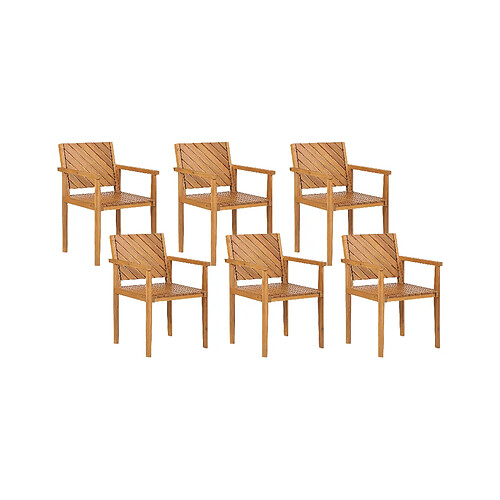 Beliani Lot de 6 chaises BARATTI Bois Bois clair