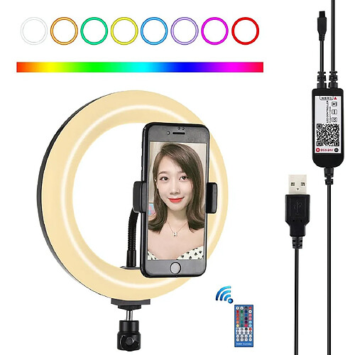 Yonis Ring Light LED RGB Selfie Vidéo Rose