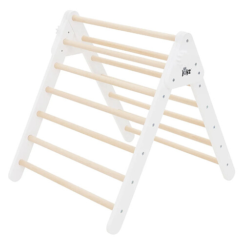 Triangle d'escalade pour enfants à partir de 1 an 73x72x70 cm naturel/blanc en bois Joyz