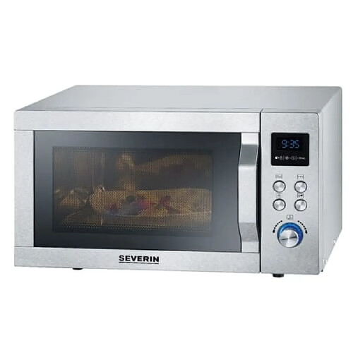 SEVERIN MW 7774 Four Micro-Onde Fonction Gril 8 Programmes de Cuisson 1950W Acier Inoxydable Argent