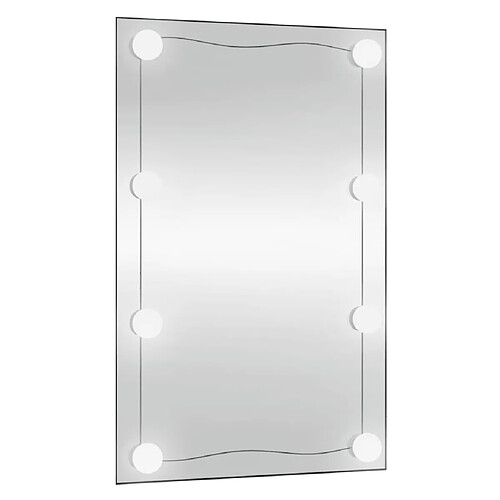 Maison Chic Miroir mural avec lumières LED | Miroir Décoration pour Maison Salle de Bain 50x80 cm verre rectangulaire -GKD24366