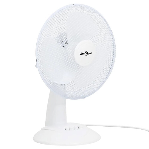 vidaXL Ventilateur de table 3 vitesses 30 cm 40 W Blanc