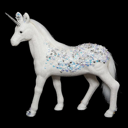 Licorne avec Paillettes Légende d'Hiver 25cm Blanc