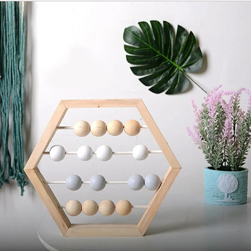 Wewoo Abacus En Bois Naturel Perles Artisanat Bébé Apprentissage Éducatif Jouets Éducatifs Décor De Chambre De Blanc Gris