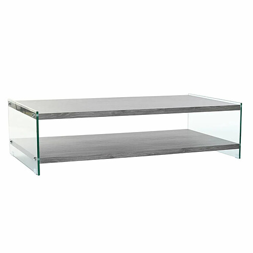 Table Basse DKD Home Decor Gris Transparent Verre Bois MDF 130 x 65 x 35,5 cm