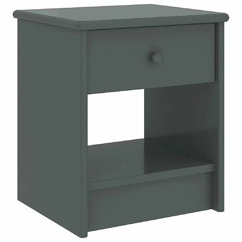 Maison Chic Table de chevet,Table de Nuit,Meuble de Rangement Gris foncé 35x30x40 cm Bois de pin massif