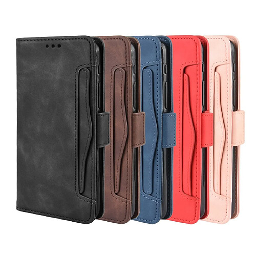 Wewoo Housse Coque Étui en cuir de style portefeuille skin veau pour Asus Zenfone 6 ZS630KLavec fente carte séparée rouge