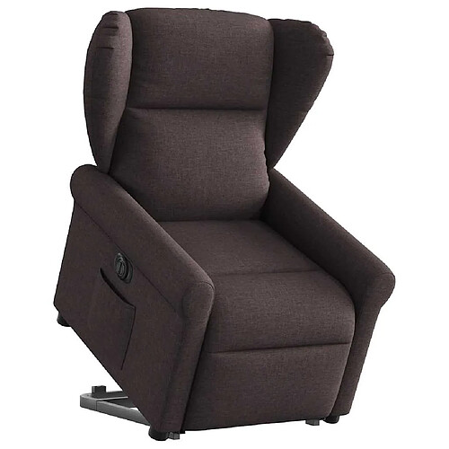 vidaXL Fauteuil inclinable électrique marron foncé tissu