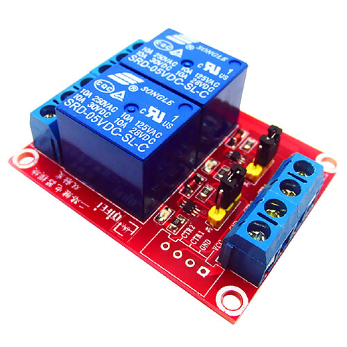 12v Module de relais 2 voies h / l déclencheur de niveau pour arduino framboise pi