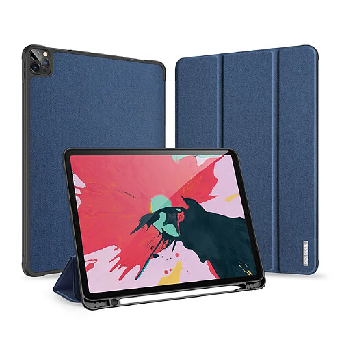 Dux Ducis Etui en PU + TPU triple avec porte-stylet bleu pour votre Apple iPad Pro 11 (2020)