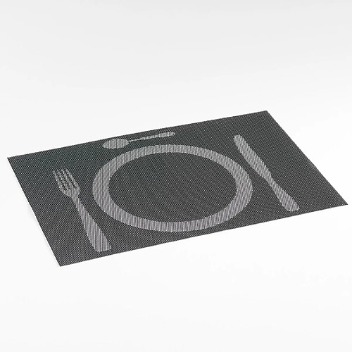 Decorline Set de table bicolore Déjeuner - 30 x 45 cm - PVC - Noir et blanc