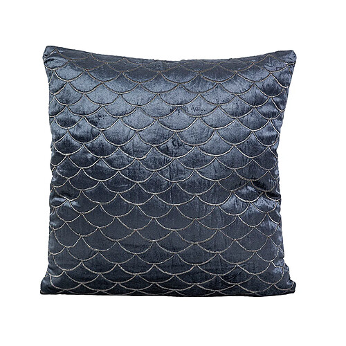 Coussin Romimex Bleu foncé Velours 45 x 10 x 45 cm Broderie