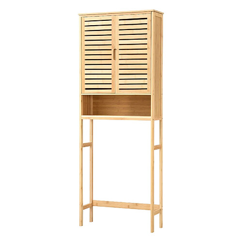 Helloshop26 Meuble de rangement pour WC à 2 portes 170 x 66 x 23 cm 03_0006848