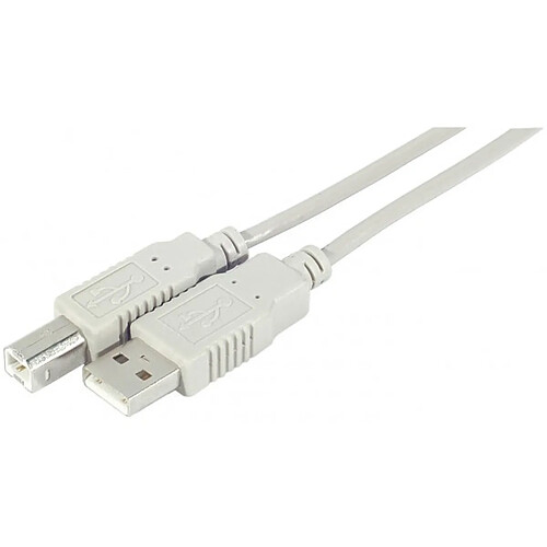 Abi Diffusion Cordon éco USB 2.0 A / B gris - 3,0 m