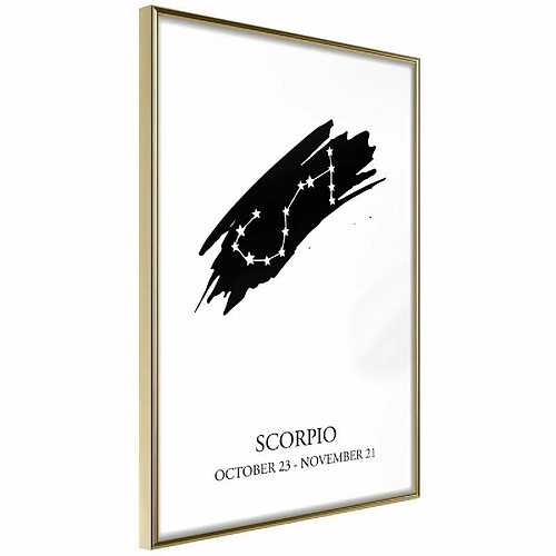 Paris Prix Affiche Murale Encadrée Zodiac Scorpio I 40 x 60 cm Or