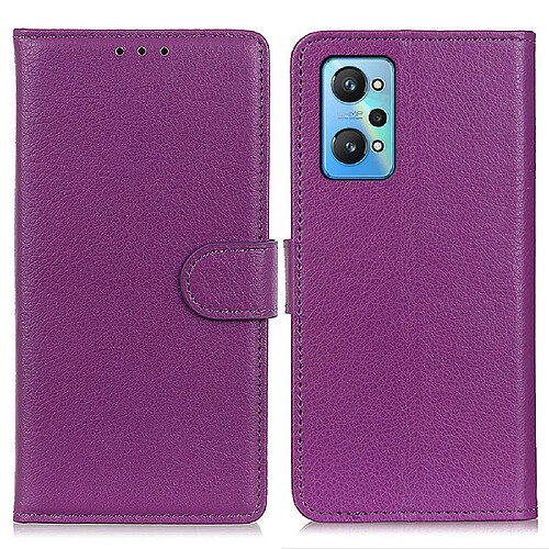 Etui en PU texture litchi avec support, violet pour votre Realme GT Neo2