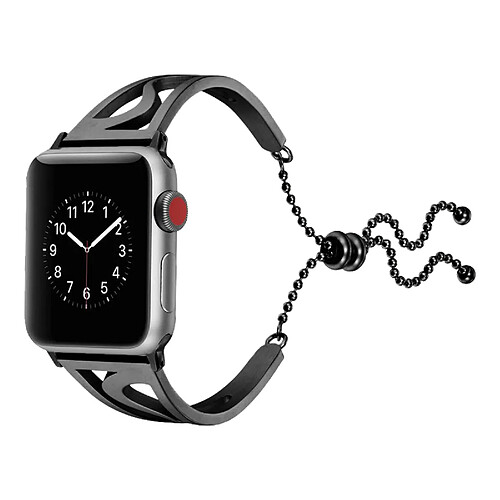 Avizar Bracelet Apple Watch 42 et 44 mm Manchette ajouré en Acier inoxydable - Noir