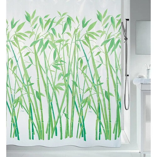 Spirella Rideau de douche Polyester BAMBUS 180x200cm Vert