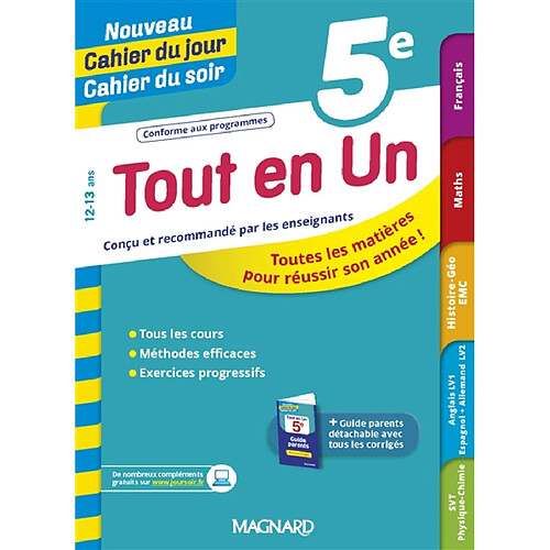 Tout en un 5e, 12-13 ans : toutes les matières pour réussir son année !