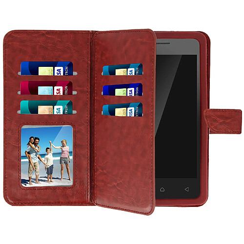 Avizar Etui Universel Smartphone Housse Portefeuille 6 Porte-carte marron Taille xl