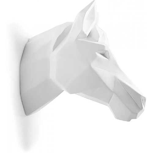 ICONIK INTERIOR Tête de cheval Origami Résine Blanc