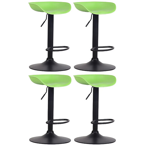 Non Lot de 4 tabourets de bar Anaheim plastique noir