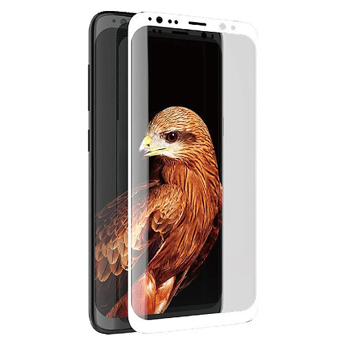 X-Doria Armor 3D Glass - Protecteur d'écran en verre trempé 9H pour Samsung Galaxy S8 (bord blanc)