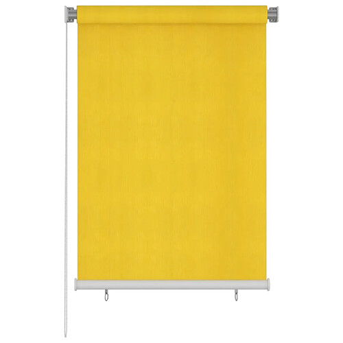 vidaXL Store roulant d'extérieur 100x140 cm Jaune PEHD