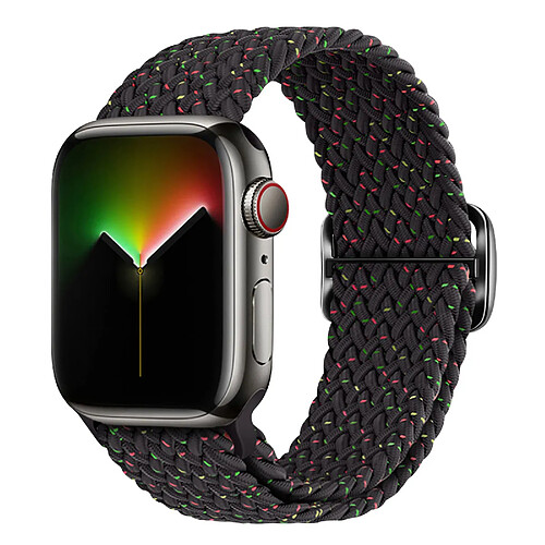 Avizar Bracelet pour Apple Watch 41mm / 40mm / 38 mm Nylon Tressé noir à motif