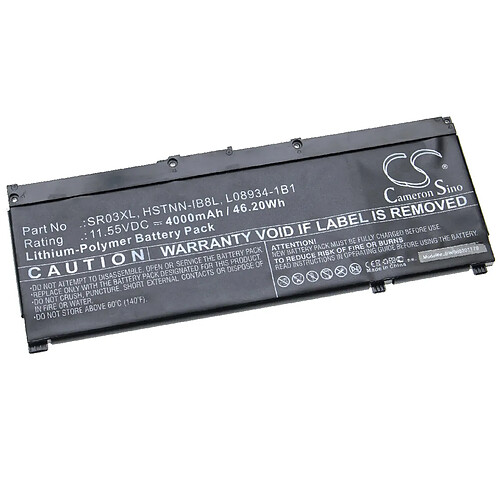 vhbw Batterie compatible avec HP Pavilion Gaming 15-cx0102TX, 15-cx0103TX, 15-cx0104TX ordinateur portable Notebook (4000mAh, 11.55V, Li-polymère)