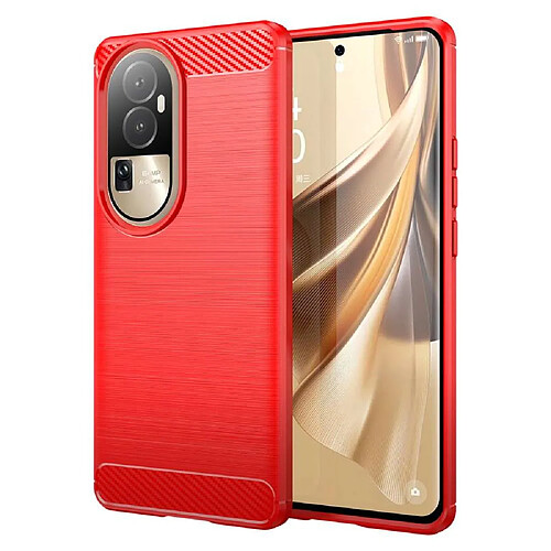 Htdmobiles Coque pour Oppo Reno 10 / 10 Pro 5G - housse etui silicone gel carbone + verre trempe - ROUGE