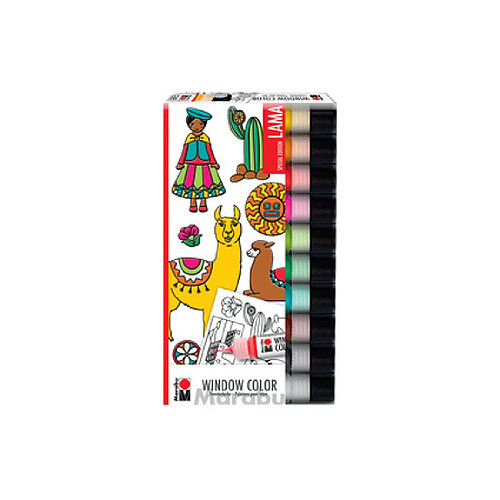 Marabu KiDS Window Color 'LAMA', set, 10 x 25 ml ()