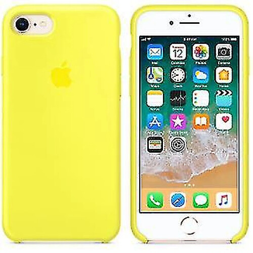 Universal Étui en silicone à pomme jaune flashy pour iPhone 7 et 8